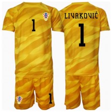 Kroatia Dominik Livakovic #1 Keeper Hjemmedraktsett Barn EM 2024 Kortermet (+ korte bukser)